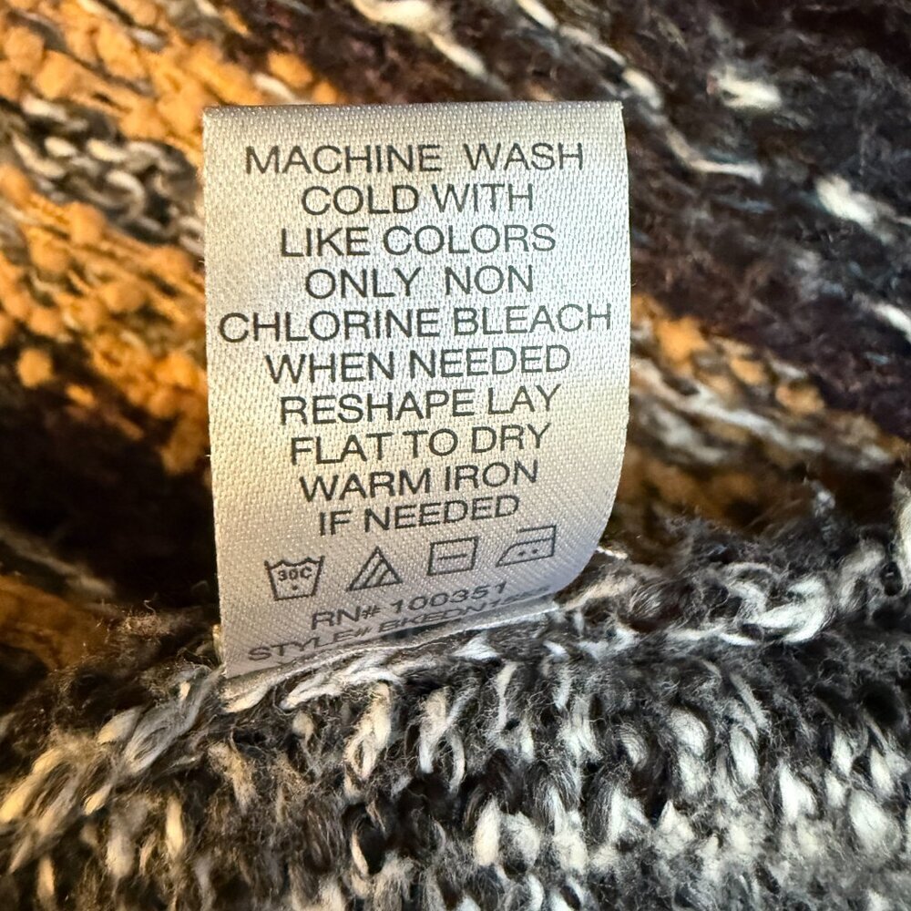 BKE Open Weave Knit Cardigan Sweater Women's Large Eclectic Grandpa Western Wool - Picture 15 of 15